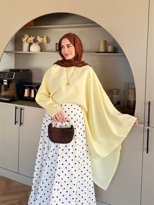 Asya Asimetrik Kesim Bluz Sarı (4509)