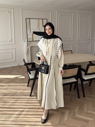 Atelier Biyeli Cupra Elbise Ekru (3048)