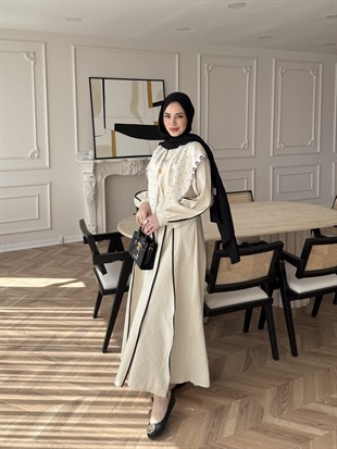 Atelier Biyeli Cupra Elbise Ekru (3048)