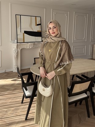 Atelier Biyeli Cupra Elbise Haki (3048)