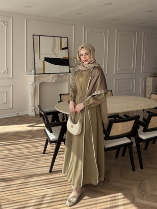 Atelier Biyeli Cupra Elbise Haki (3048)