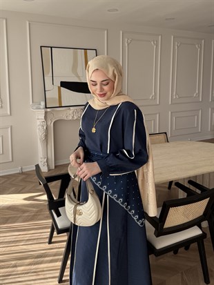 Atelier Biyeli Cupra Elbise Lacivert (3048)