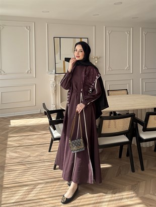 Atelier Biyeli Cupra Elbise Mürdüm (3048)