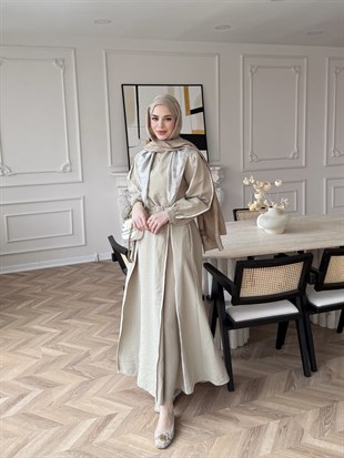 Atelier Biyeli Cupra Elbise Yağ Yeşili (3048)