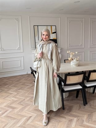 Atelier Biyeli Cupra Elbise Yağ Yeşili (3048)