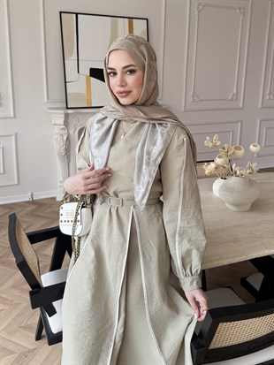 Atelier Biyeli Cupra Elbise Yağ Yeşili (3048)