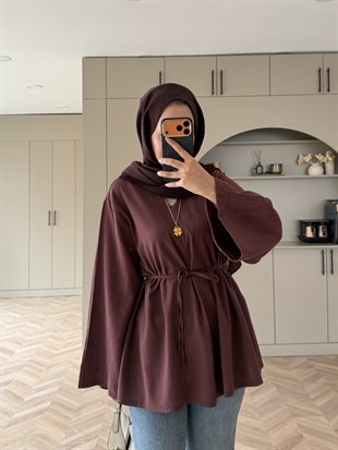 Ava Keten Bluz Bordo (4528)