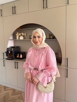 Avren Önü Fırfırlı Etekli Takım Pembe (5756)