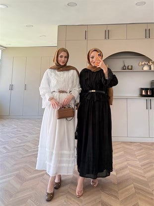 Avren Önü Fırfırlı Etekli Takım Siyah (5756)