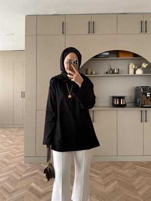 Basic Uzun Kollu Bluz Siyah