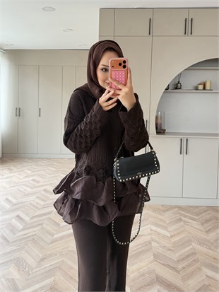 Bellini Kat Kat Pantolonlu Takım Kahve (1126)