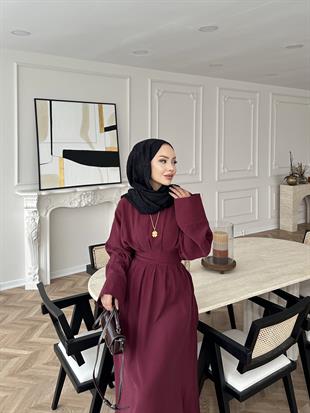 Benan Tensel Elbise Bordo