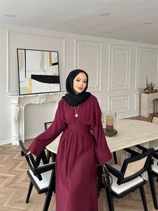 Benan Tensel Elbise Bordo