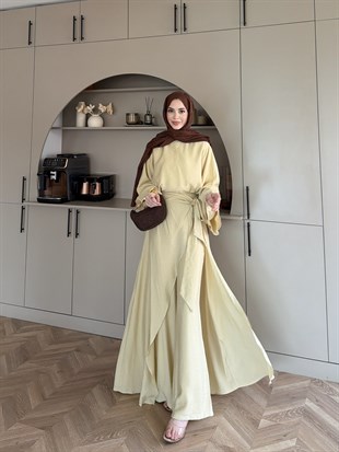 Berin Pelerinli Pantolonlu Takım Butteryellow (2419)