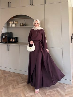 Berin Pelerinli Pantolonlu Takım Mürdüm (2419)