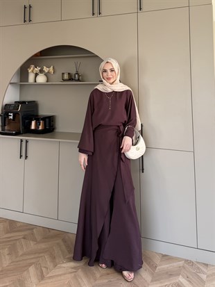 Berin Pelerinli Pantolonlu Takım Mürdüm (2419)