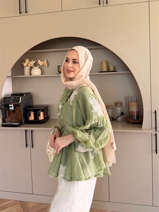 Berra Fırfırlı Pantolonlu Takım Yeşil (5811)
