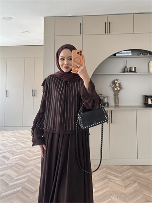 Berry Taşlı Etekli Takım Acı Kahve (5725)