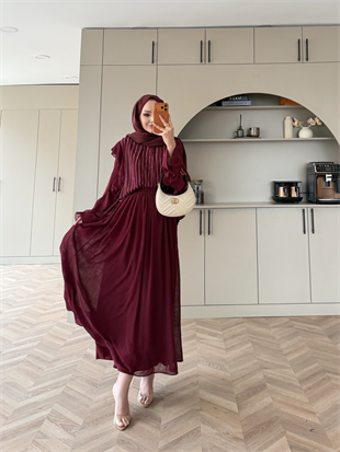 Berry Taşlı Etekli Takım Bordo (5725)