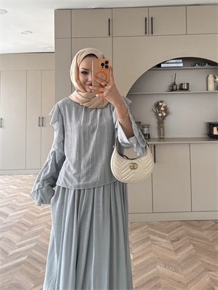 Berry Taşlı Etekli Takım Mint Yeşili (5725) 