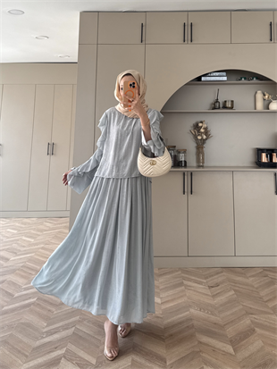 Berry Taşlı Etekli Takım Mint Yeşili (5725) 