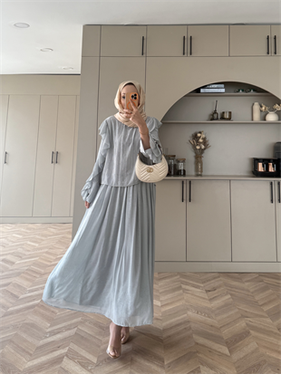 Berry Taşlı Etekli Takım Mint Yeşili (5725) 