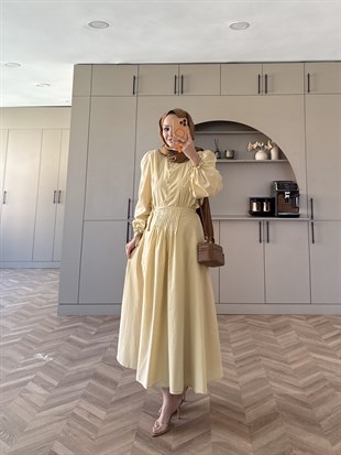 Beta Düğmeli Etekli Takım ButterYellow (2022)