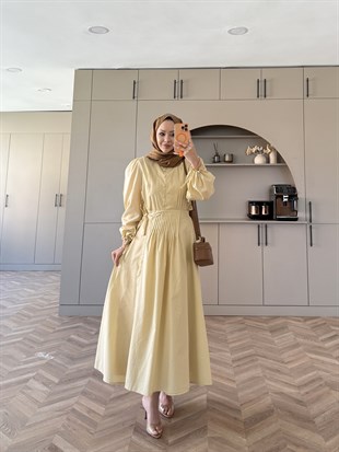 Beta Düğmeli Etekli Takım ButterYellow (2022)