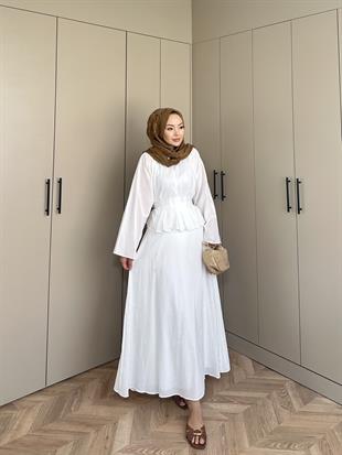 Beyna Etekli Takım Beyaz