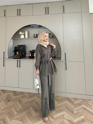 Biana Pantolonlu Takım Haki