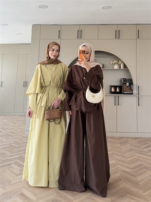 Billow Asimetrik Pantolon Takım Sarı (4476)