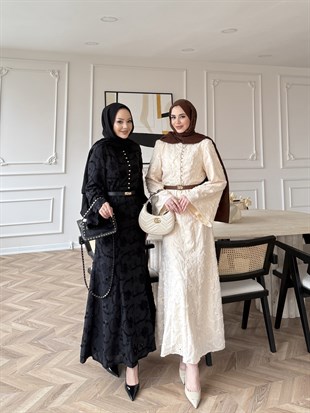 Blair Güpürlü Elbise Bej (5770)