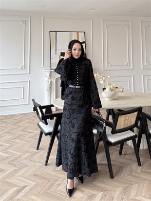 Blair Güpürlü Elbise Siyah (5770)