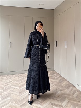 Blair Güpürlü Elbise Siyah (5770)