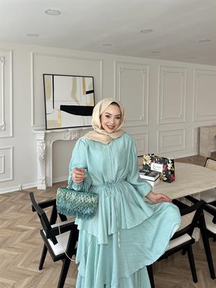 Bloom Kat Kat Elbise Su Yeşili