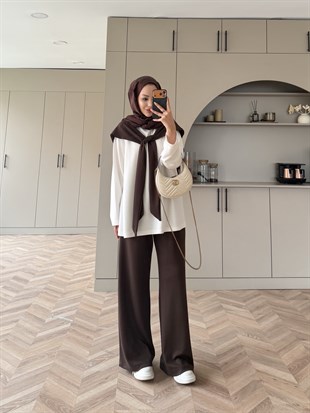 Blush Atkılı Eşofman Takım Kahve