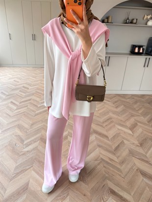 Blush Atkılı Eşofman Takım Pembe 