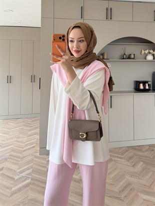 Blush Atkılı Eşofman Takım Pembe 