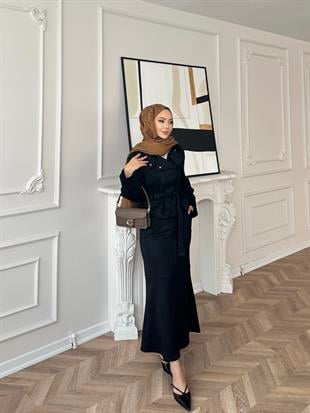 Bomber Ceketli Süet Etekli Takım Siyah