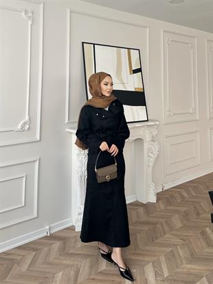 Bomber Ceketli Süet Etekli Takım Siyah