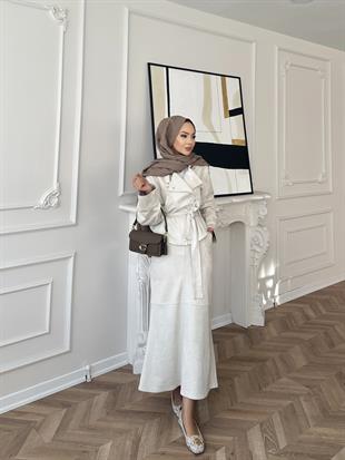 Bomber Ceketli Süet Etekli Takım Taş