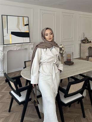 Bomber Ceketli Süet Etekli Takım Taş