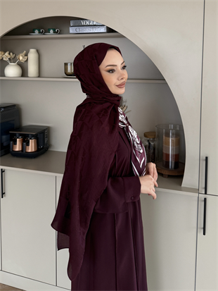 Bordo VA Dama Desen Naia Şal