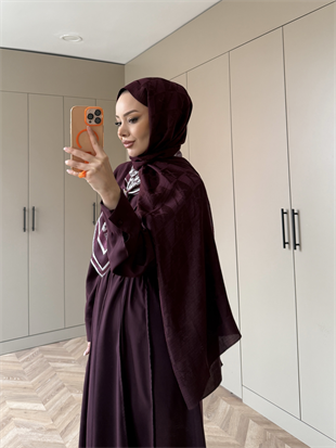 Bordo VA Dama Desen Naia Şal