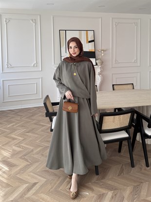 Breeze Gömlekli Elbise Haki (1910)