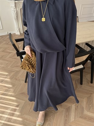 Breeze Gömlekli Elbise Lacivert (1910)