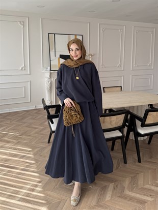 Breeze Gömlekli Elbise Lacivert (1910)