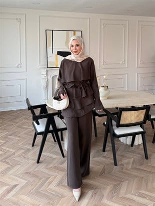 Cadea Fırfırlı Pantolon Takım Haki (205)