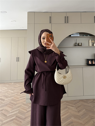 Calm Asimetrik Yaka Cupra Takım Mürdüm (488)