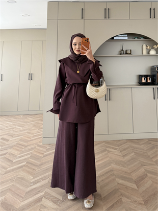 Calm Asimetrik Yaka Cupra Takım Mürdüm (488)